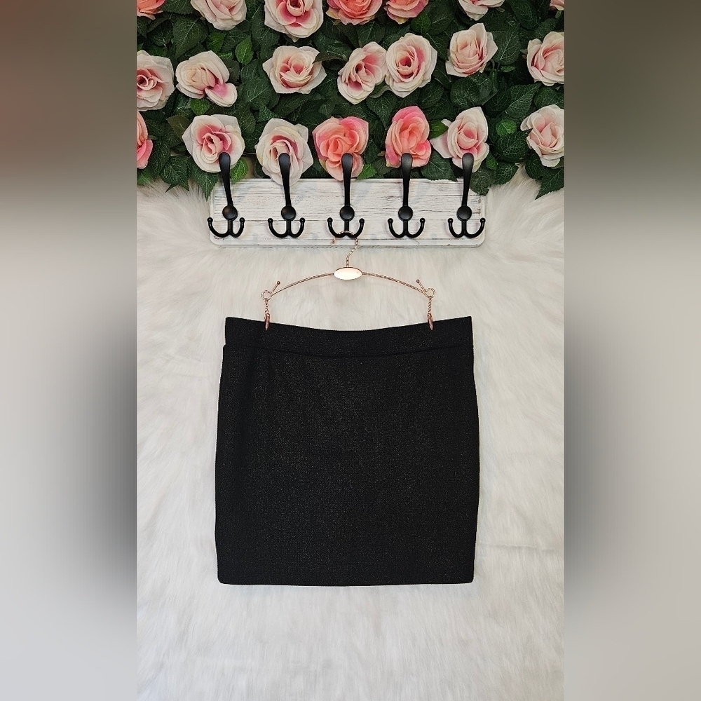 Kismet Black & Gold Sparkle Knit Mini Skirt